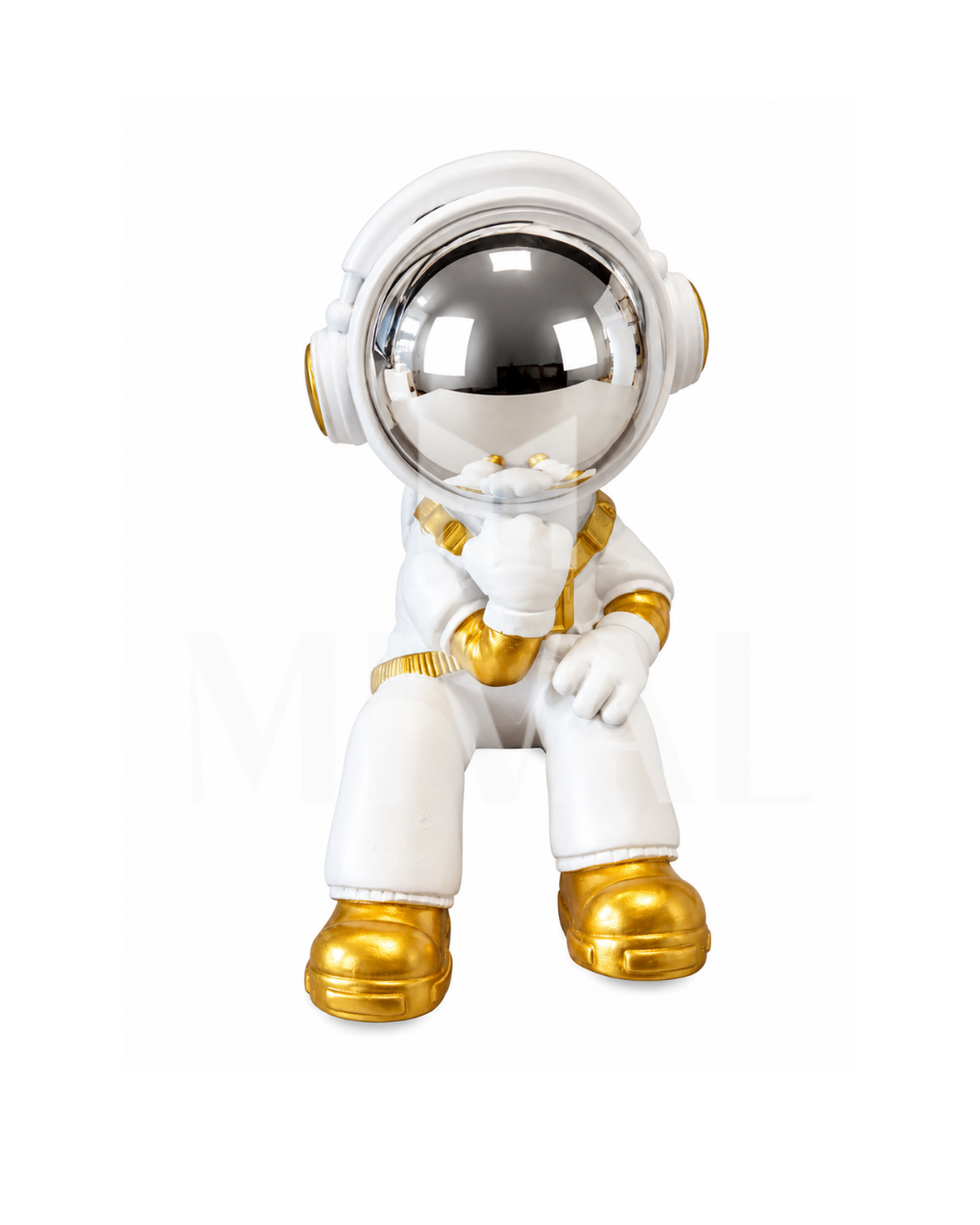 ASTRONAUTA SENTADO DORADO