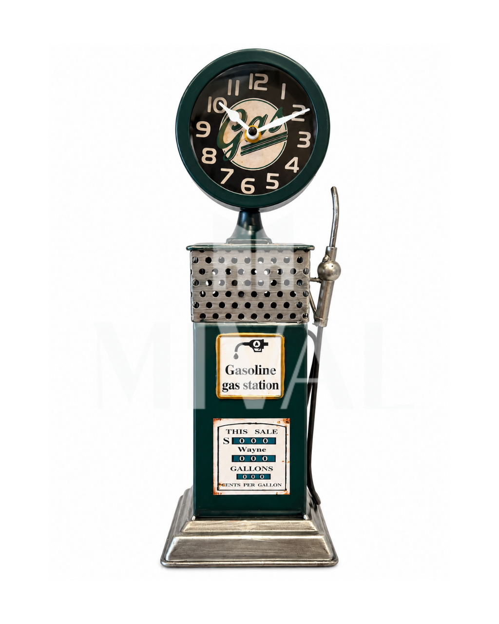 RELOJ DE MESA BOMBA DE GASOLINA VERDE