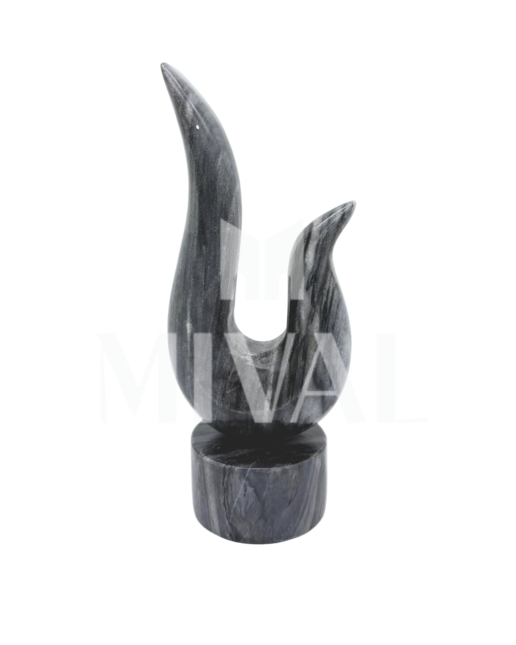 ESCULTURA FLAMA MARMOL NEGRO