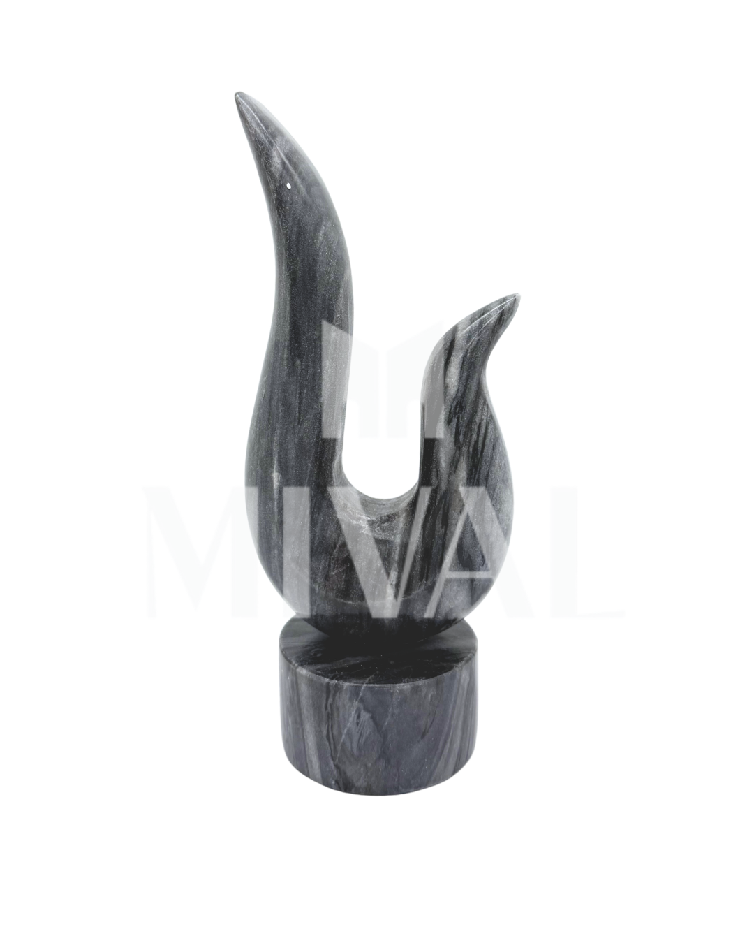 ESCULTURA FLAMA MARMOL NEGRO