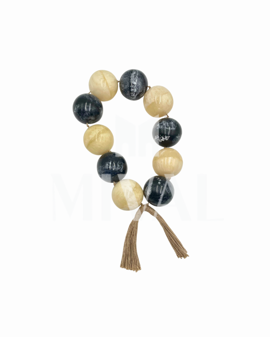 CADENA BOLAS BLANCAS CON NEGRO