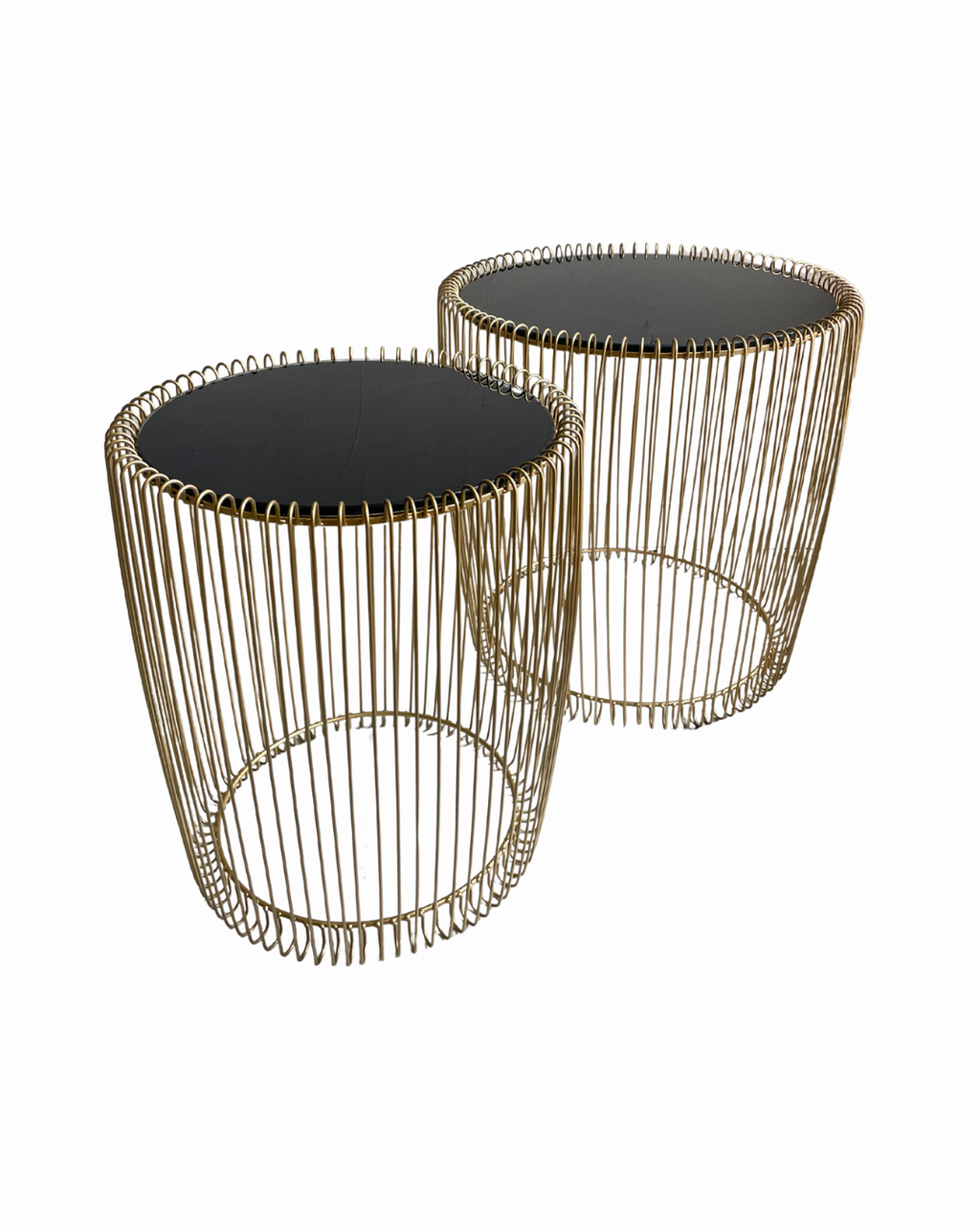 JUEGO DE 2 MESAS DORADAS