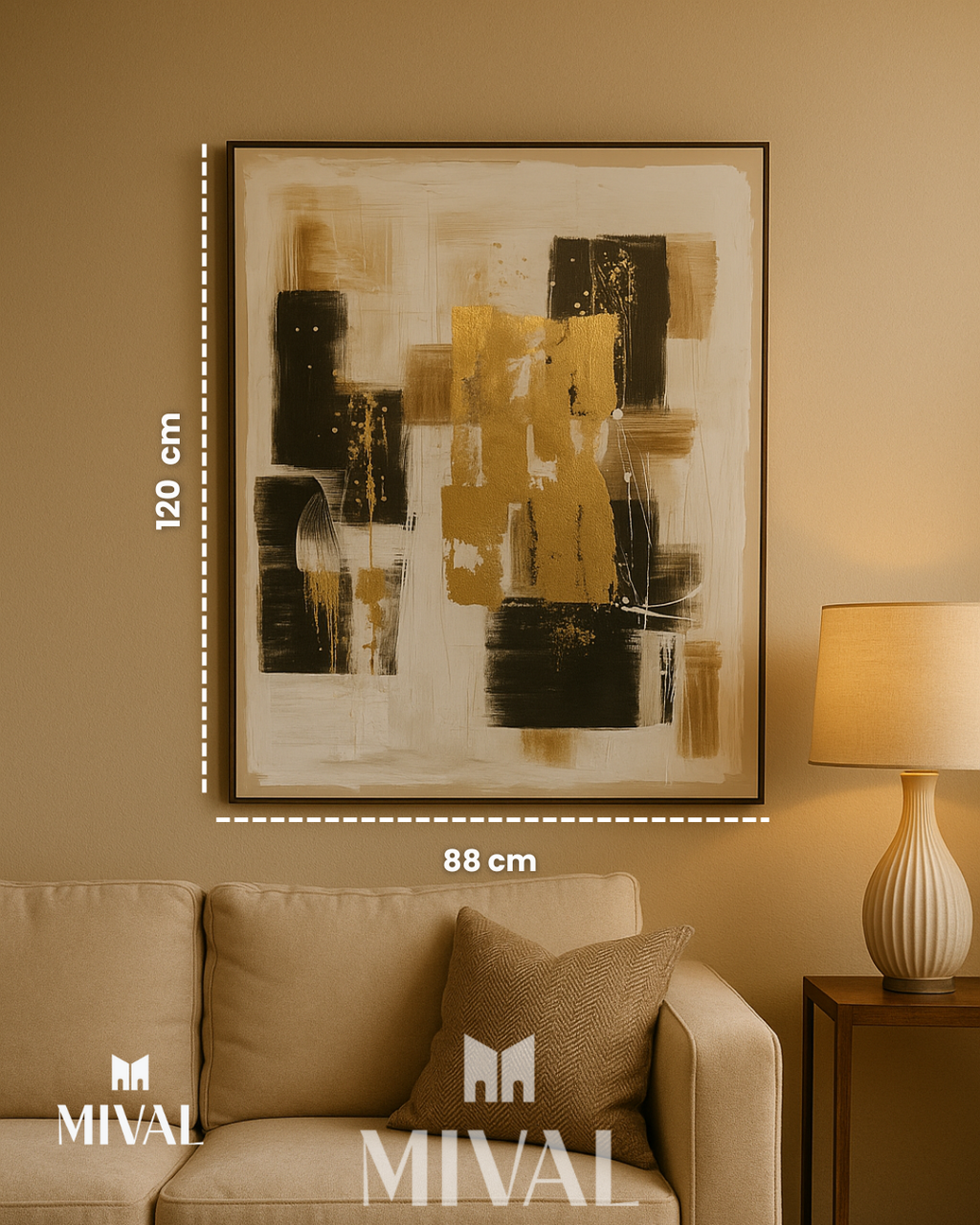 CUADRO LINEAS B/N Y DORADO