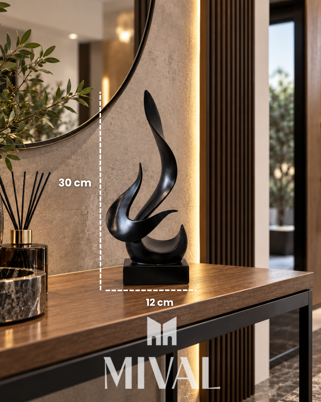 ESCULTURA FLAMA NEGRA