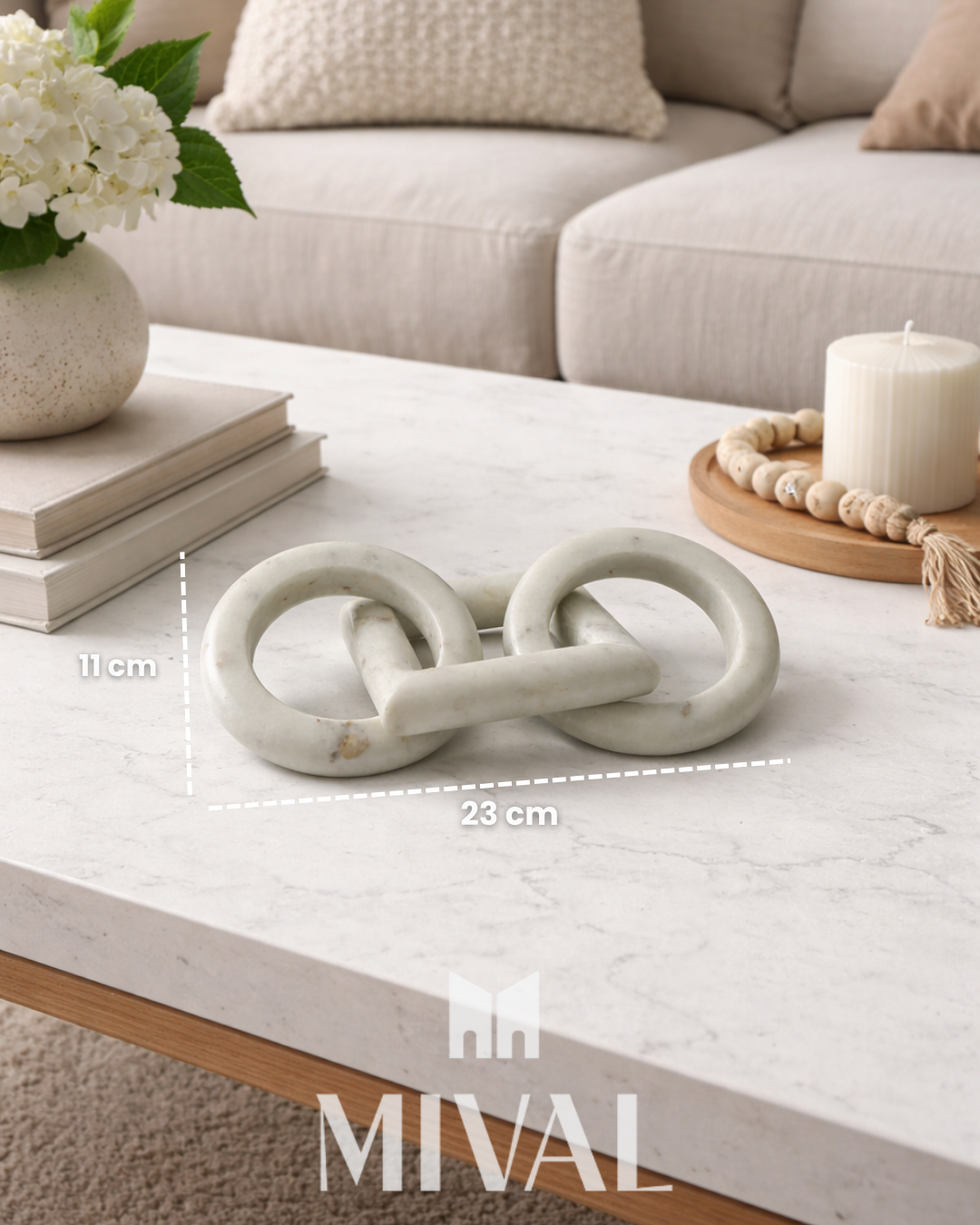 CADENA MARMOL BLANCO CIR/CUAD