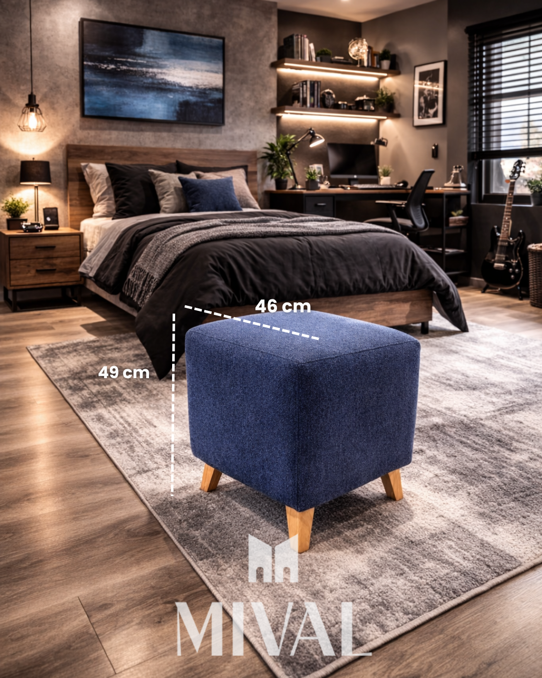 TABURETE CUBO MED NAVY