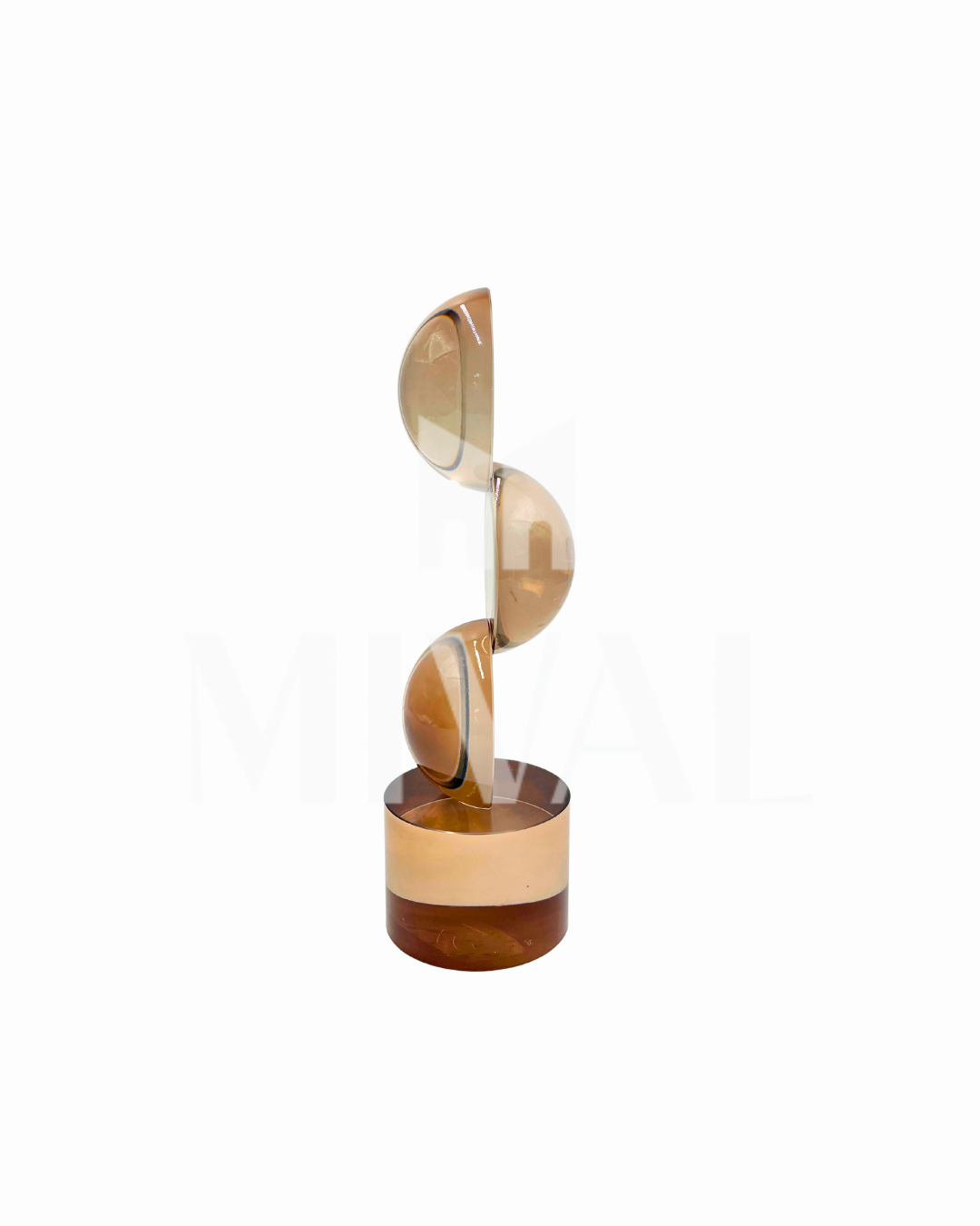 ESCULTURA BURBUJAS VIDRIO CAFÉ