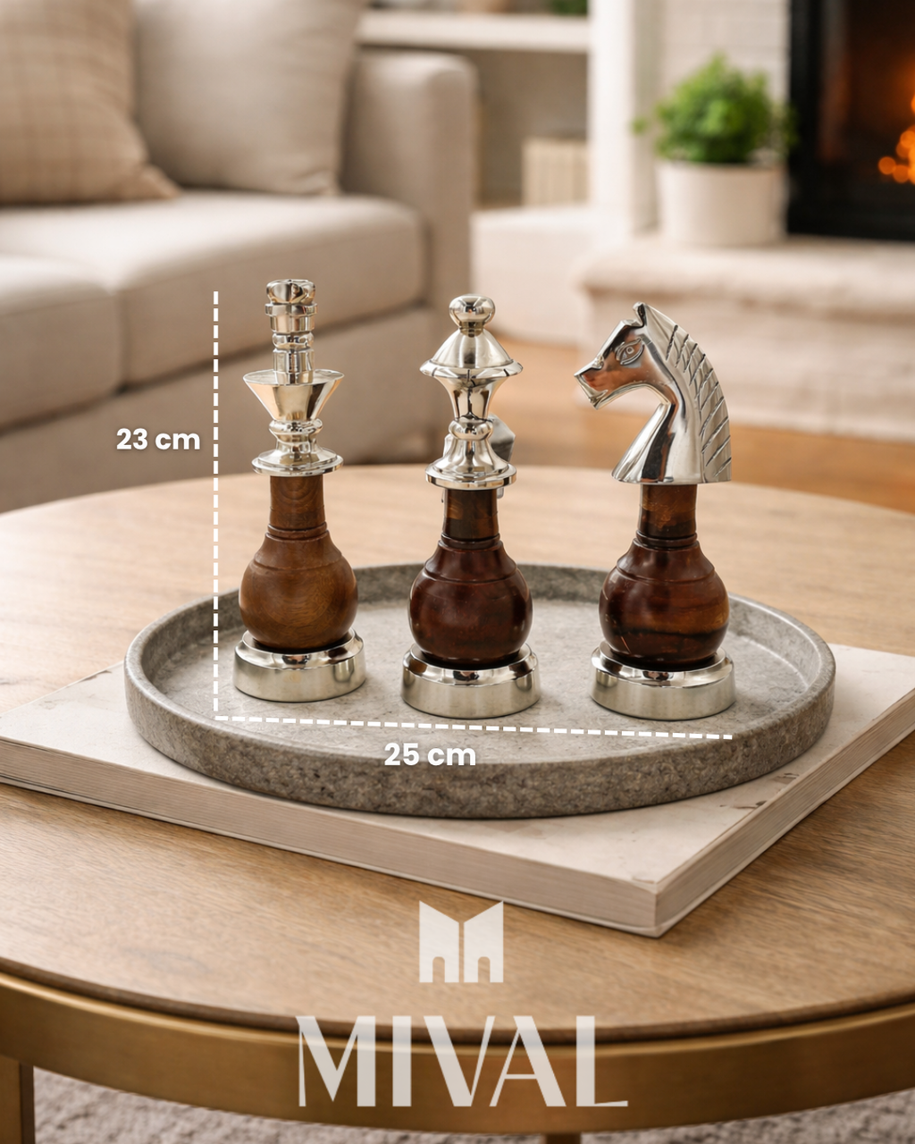 AJEDREZ METAL Y MADERA