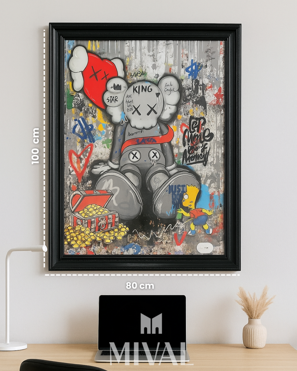 CUADRO KAWS SENTADO COLORES