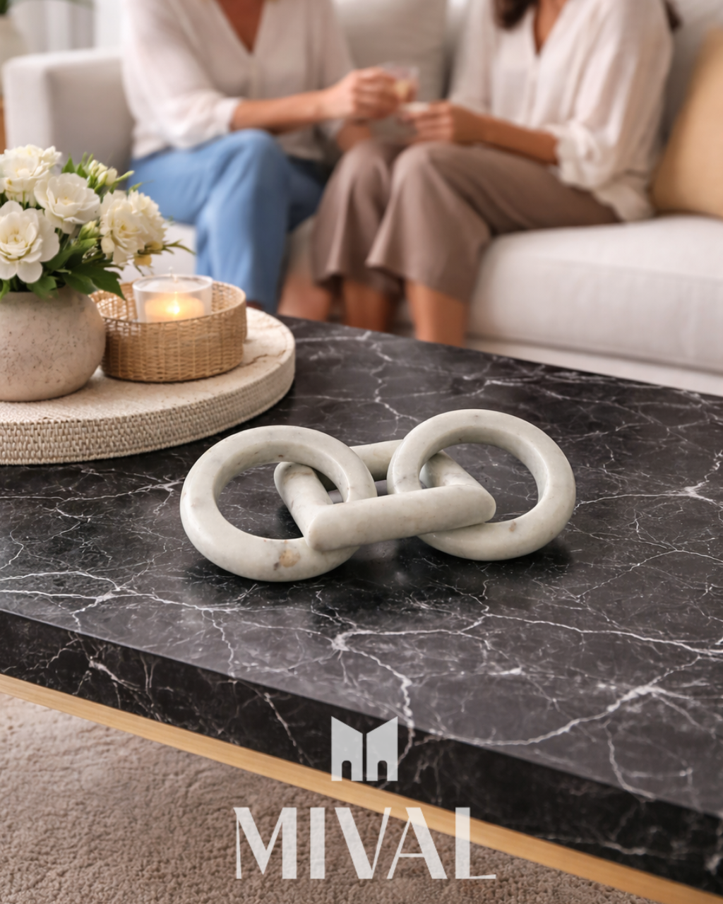 CADENA MARMOL BLANCO CIR/CUAD