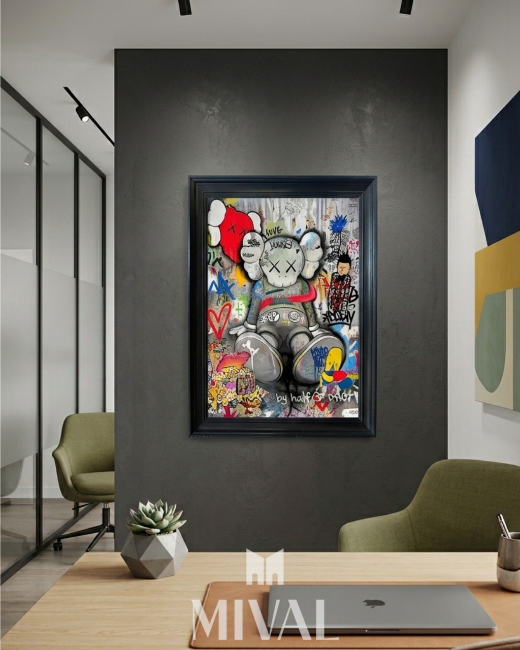 CUADRO KAWS SENTADO COLORES