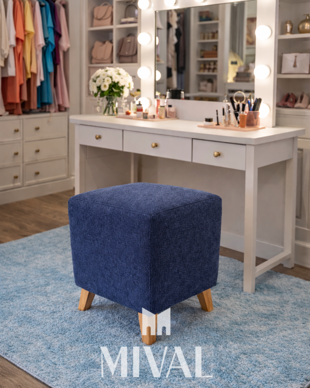 TABURETE CUBO MED NAVY