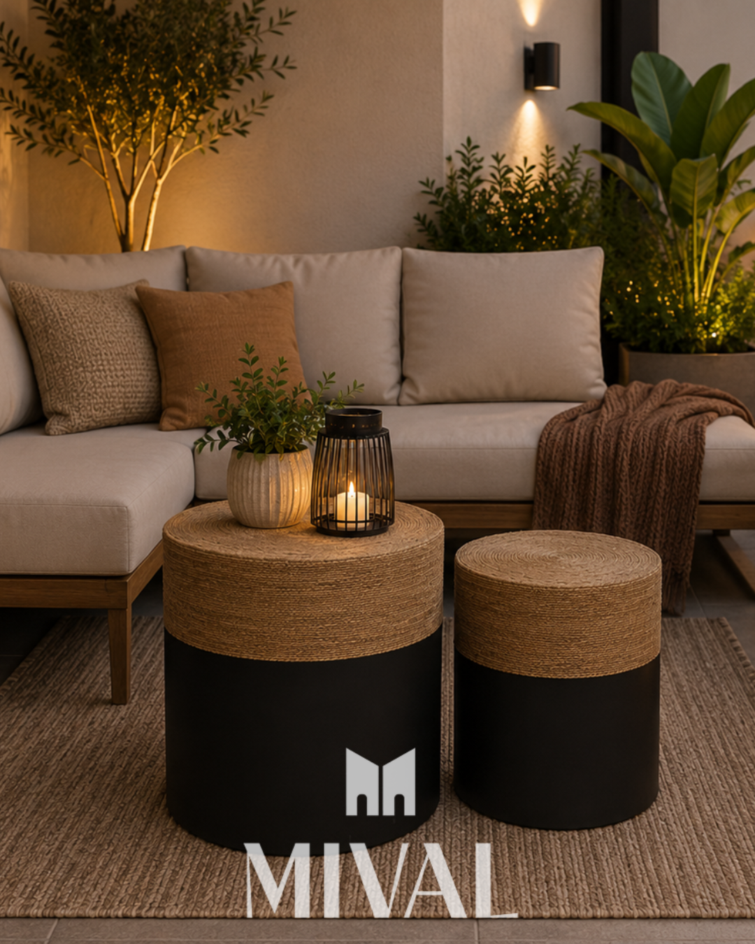 JGO MESAS RATTAN MADERA
