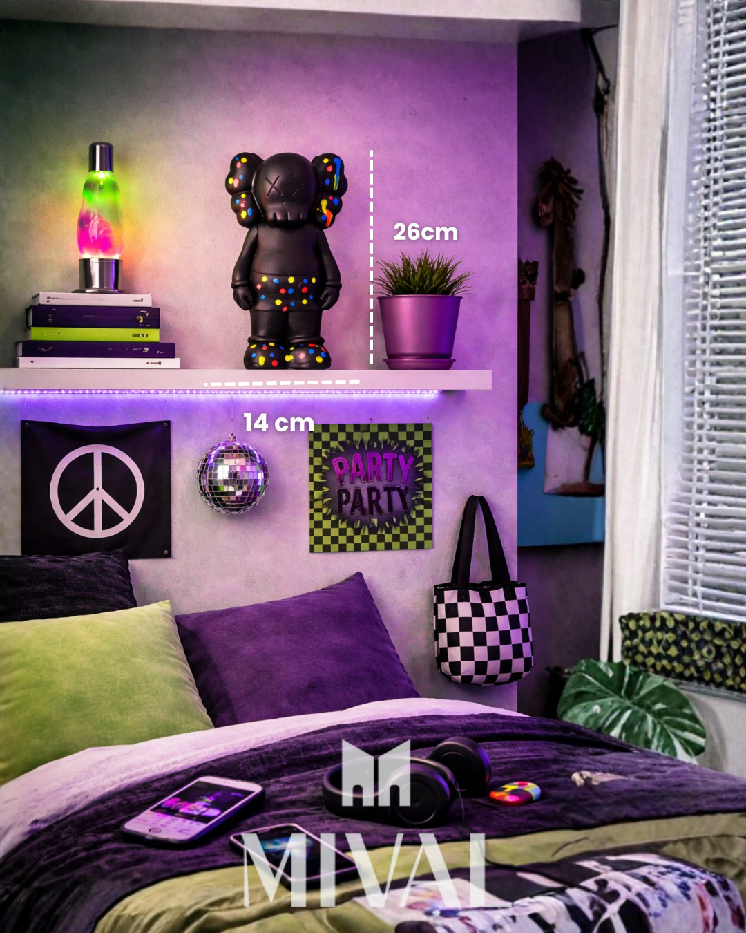 KAWS MICKEY NEGRO CON COLORES