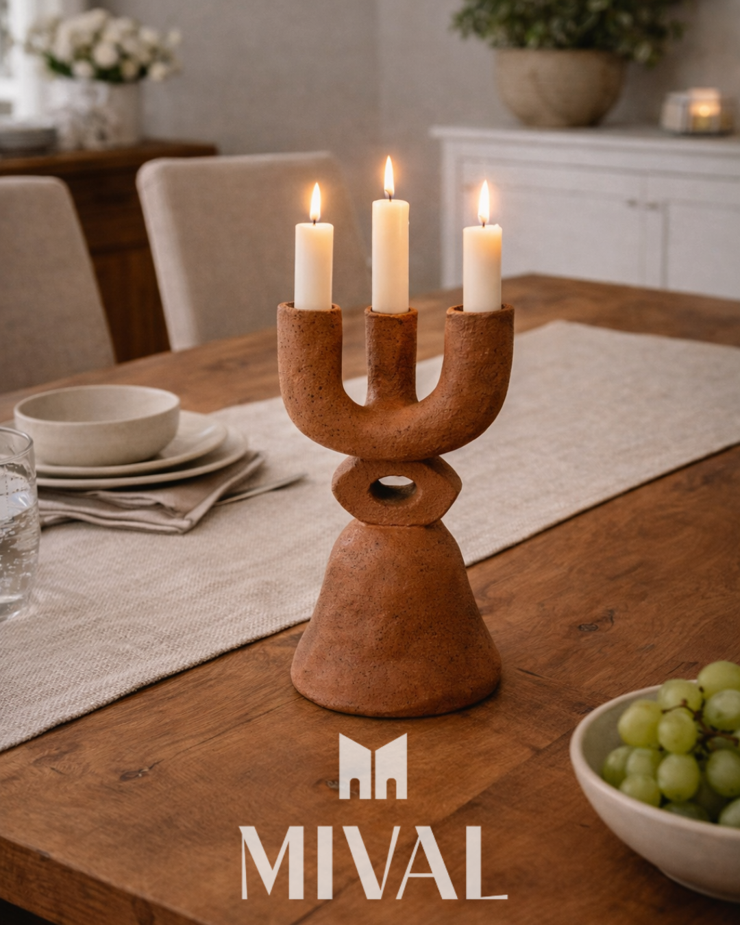 CANDELABRO GRANITO CANELA