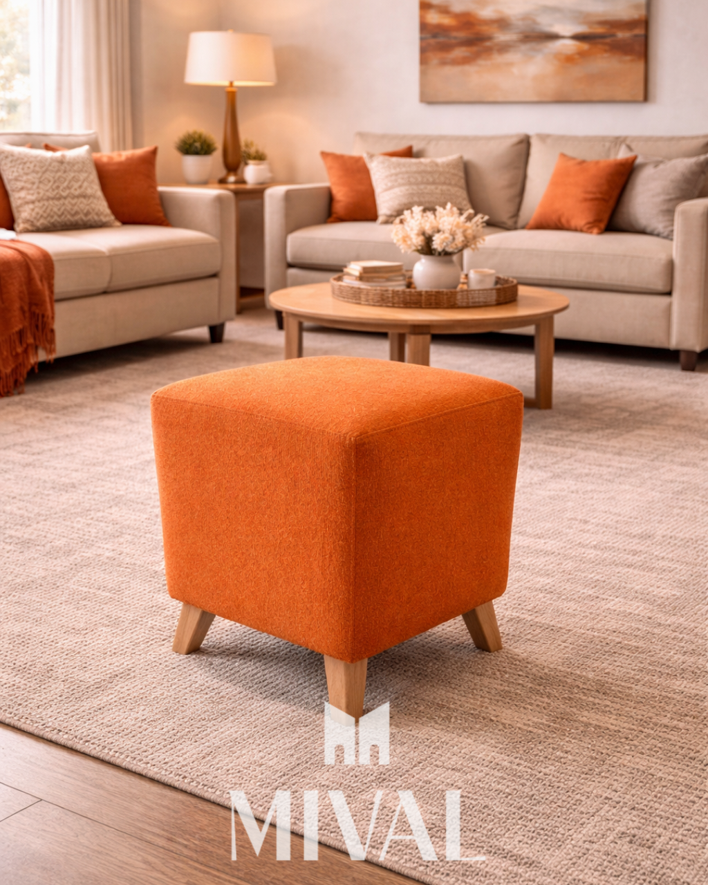 TABURETE CUBO MED ORANGE