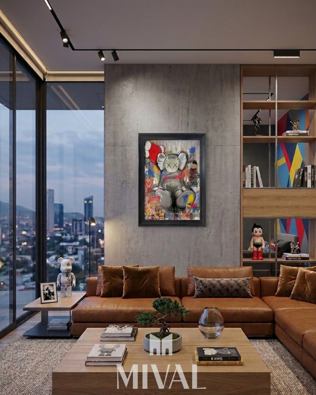 CUADRO KAWS SENTADO COLORES