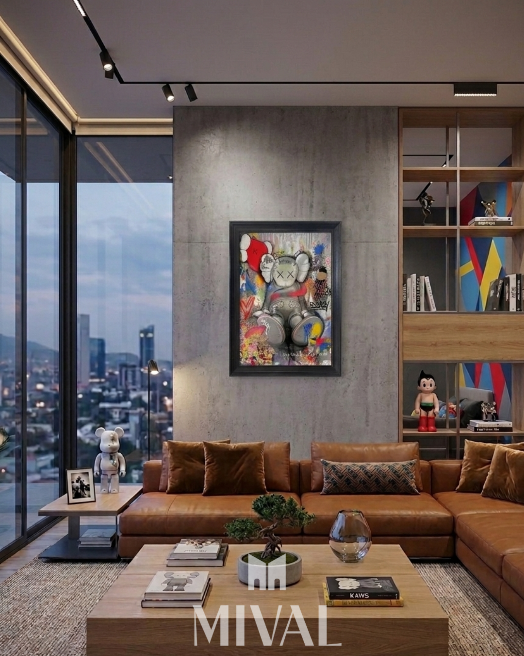 CUADRO KAWS SENTADO COLORES