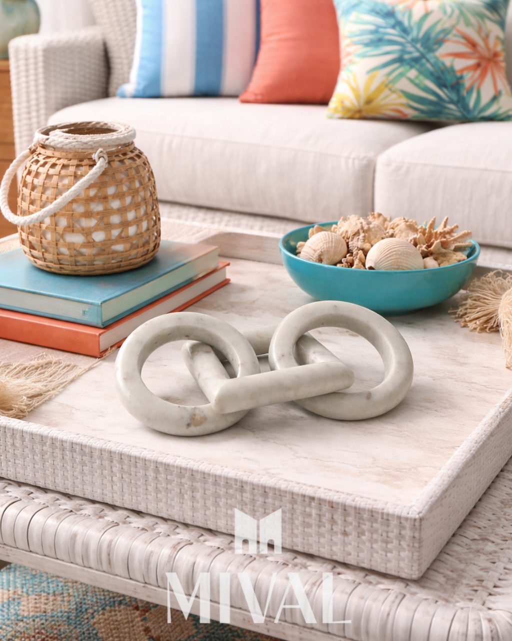 CADENA MARMOL BLANCO CIR/CUAD