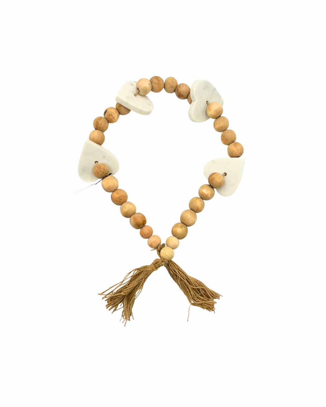 CADENA MADERA Y CORAZONES