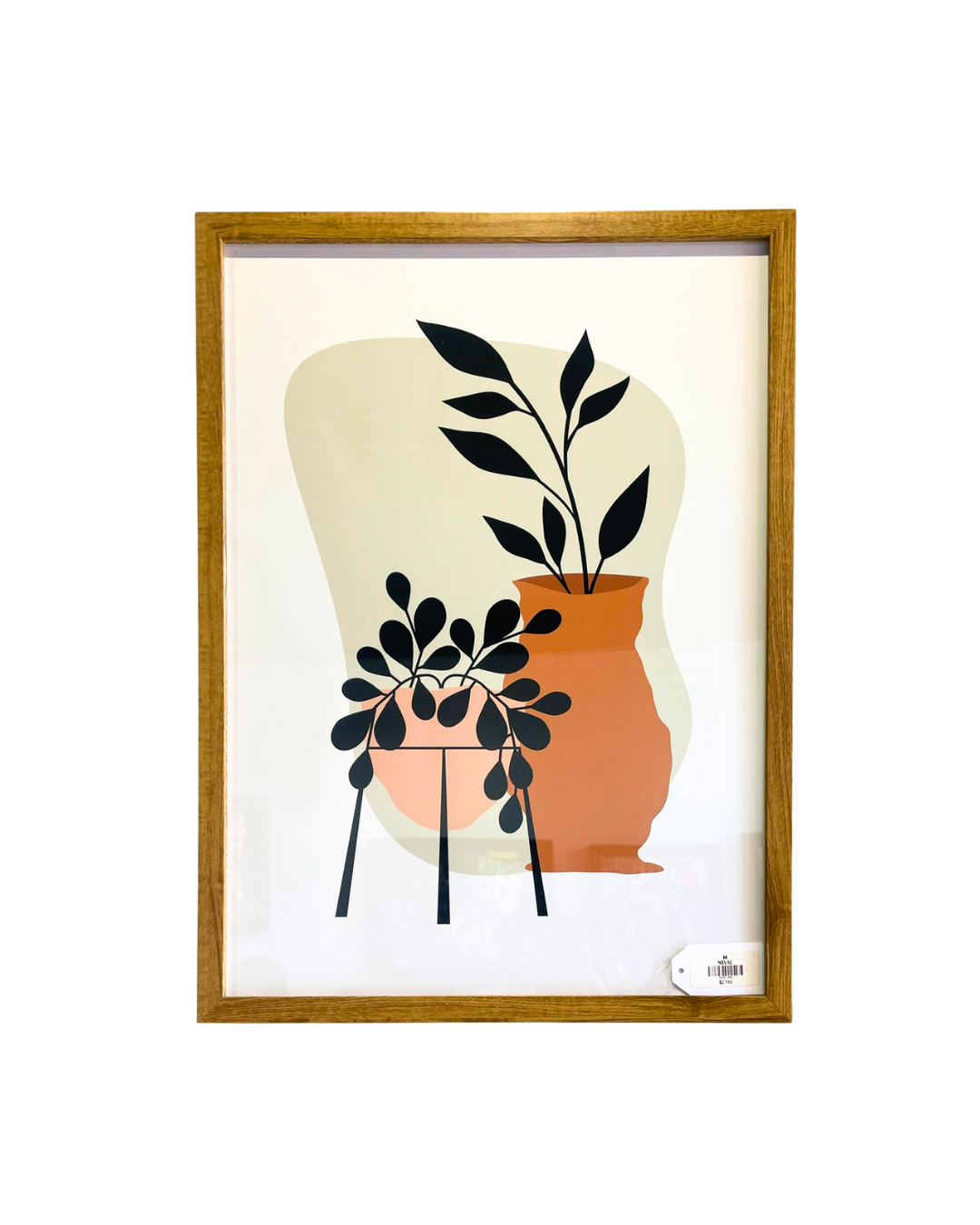 2 MACETAS CAFÉ Y BEIGE MANCHA VERDE