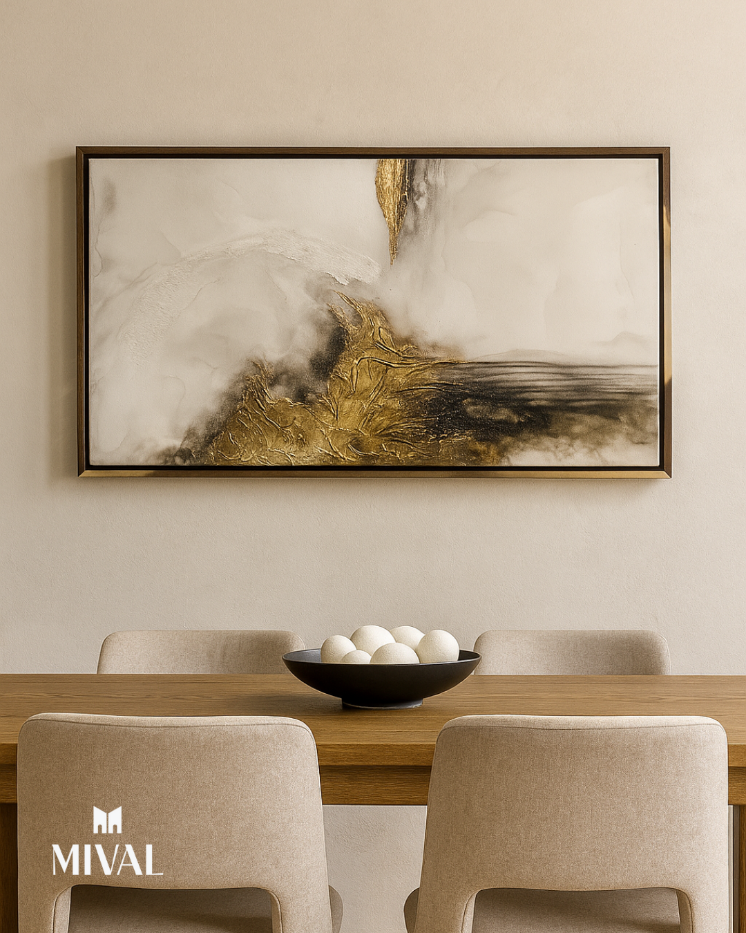 CUADRO MANCHA DORADA MARCO PAROTA