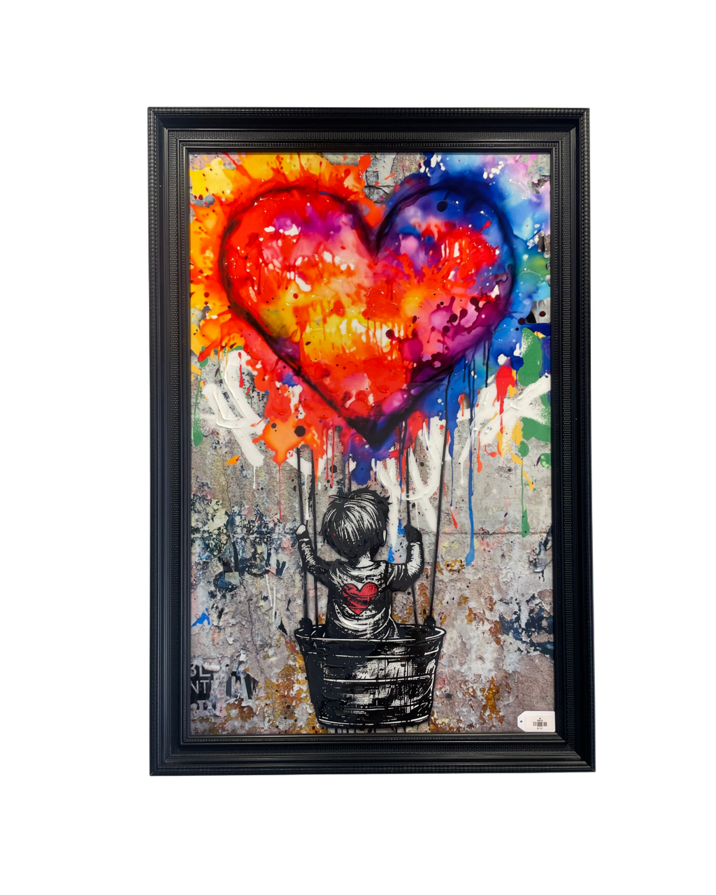 CUADRO NIÑO GLOBO CORAZON