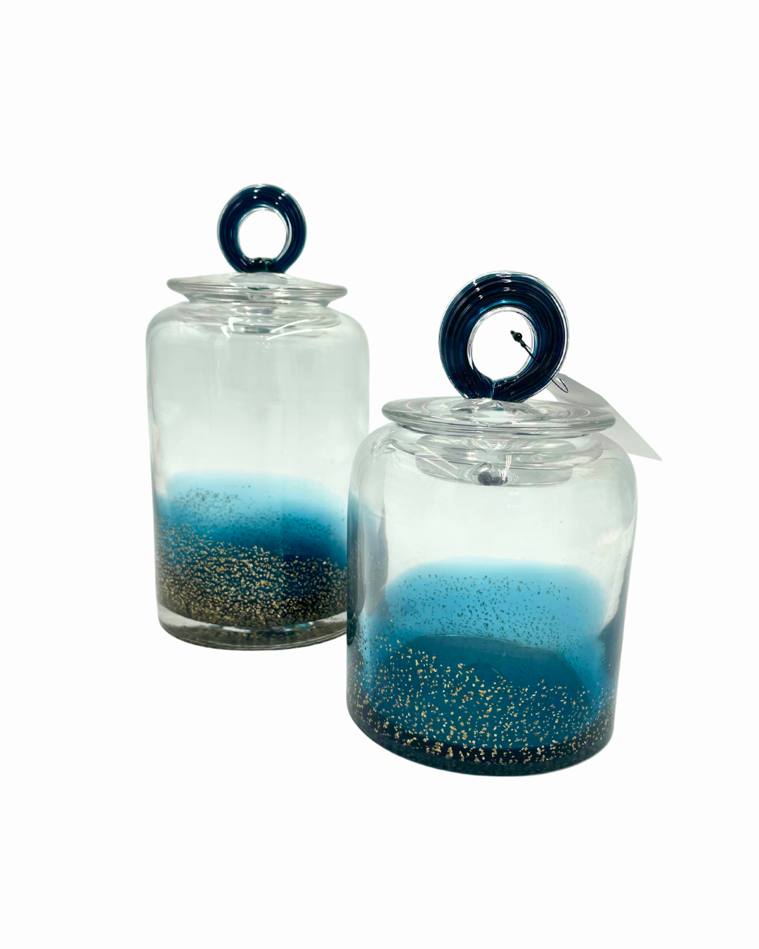 JARRONES VIDRIO AZUL