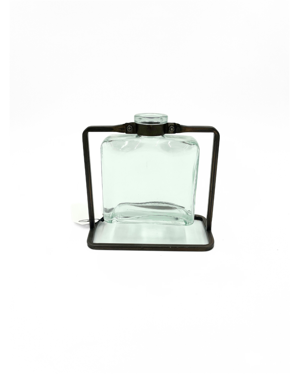 JARRON VIDRIO CUADRADO CON BASE