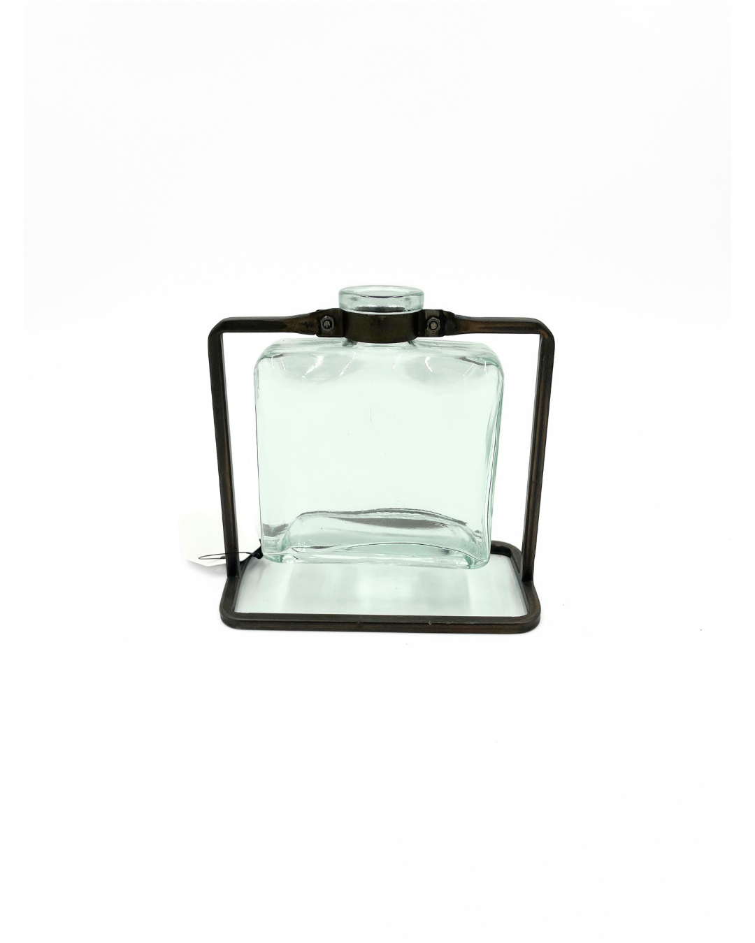 JARRON VIDRIO CUADRADO CON BASE