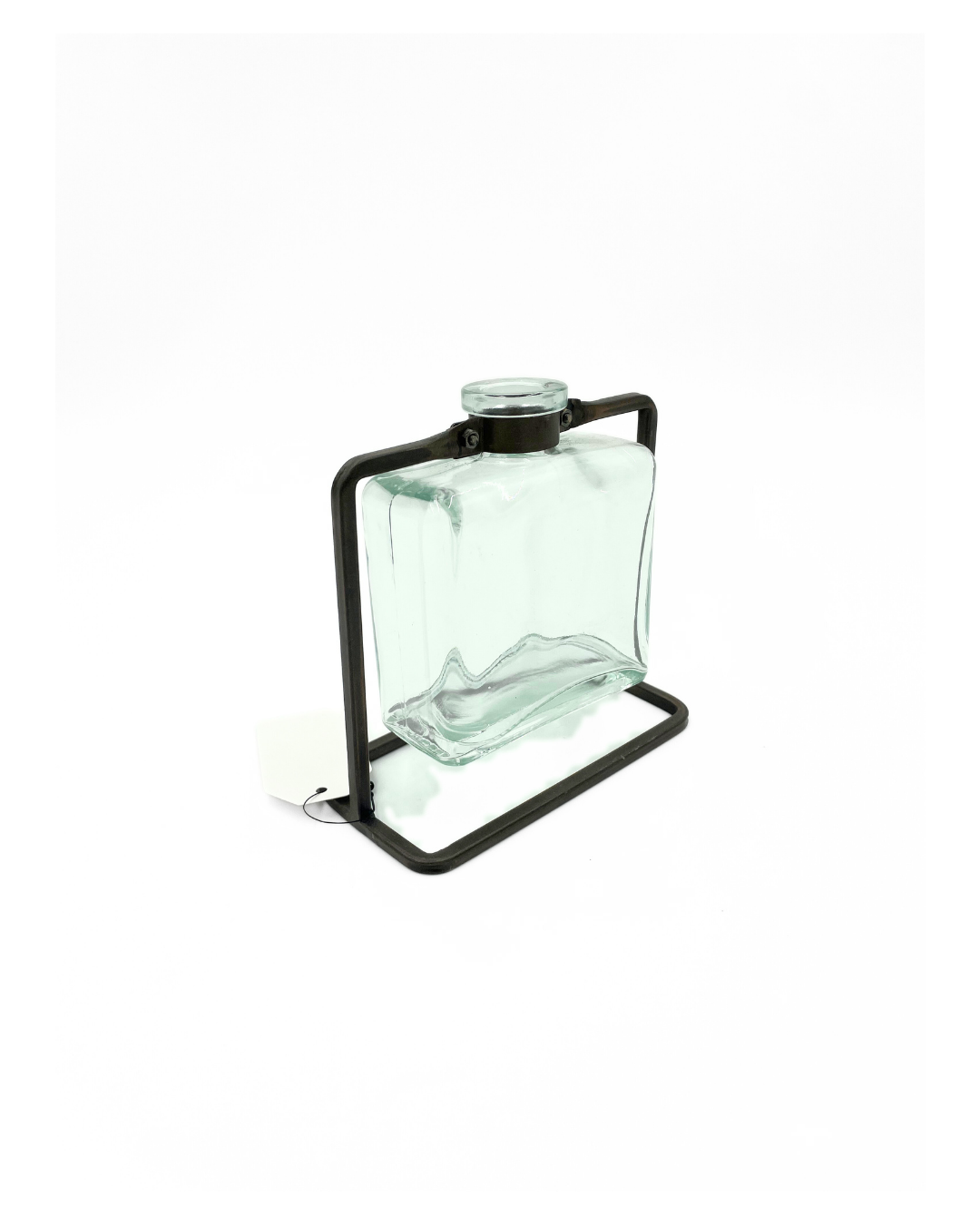 JARRON VIDRIO CUADRADO CON BASE