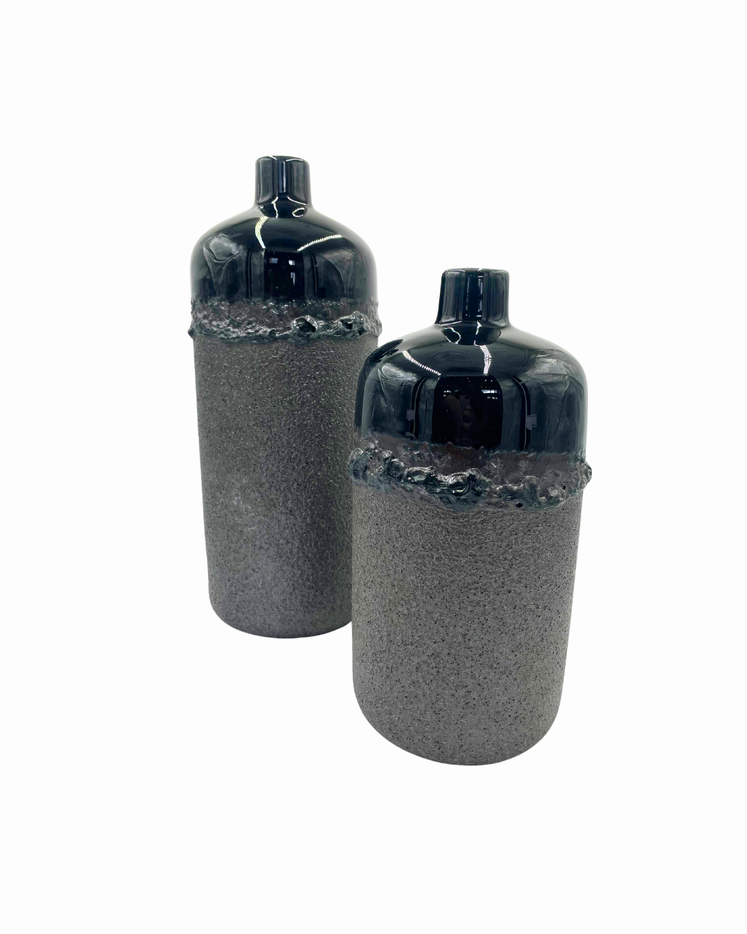 JUEGO 2 JARRONES NEGROS