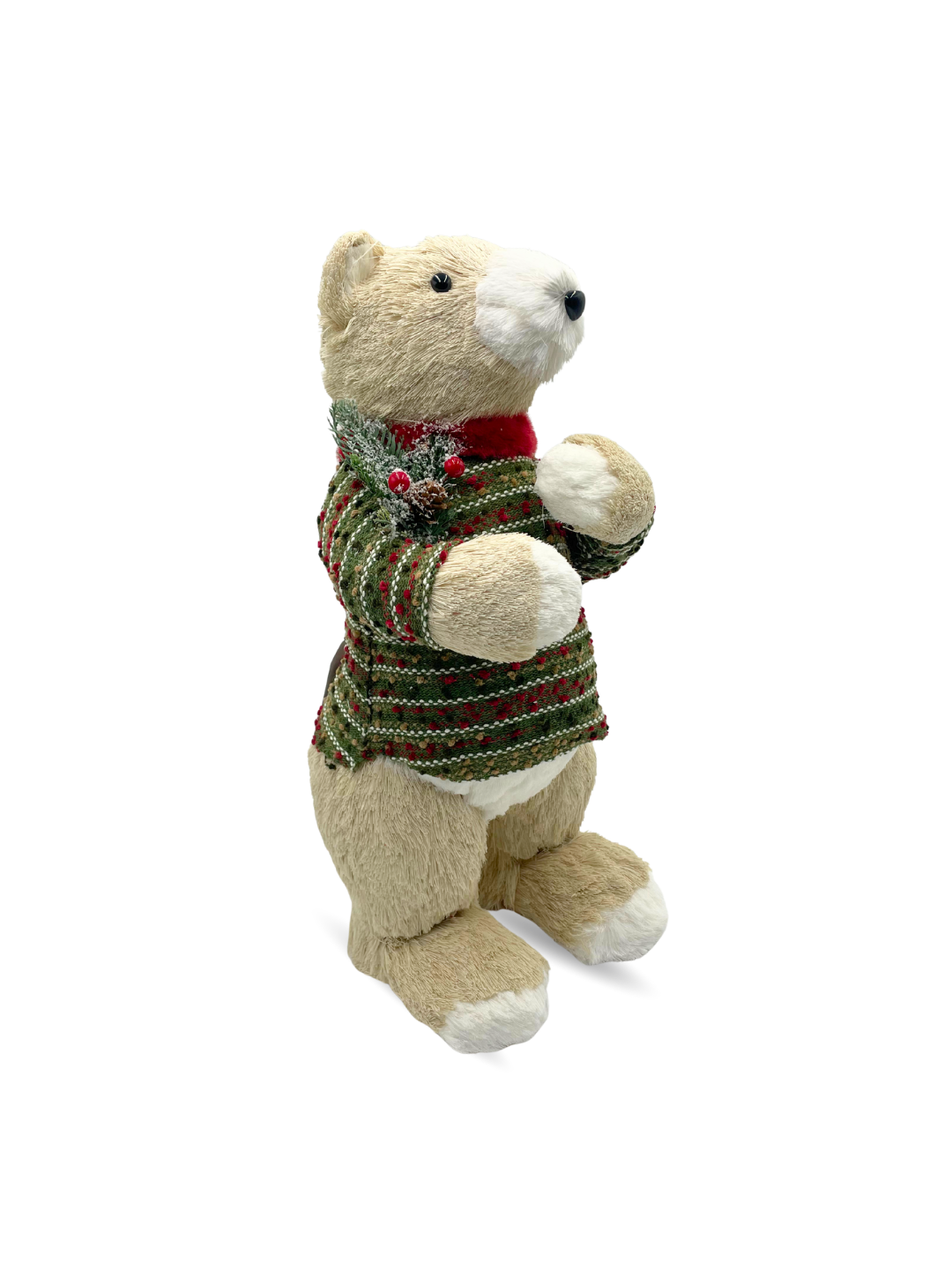 OSO JASPEADO DE PIE CON BUFANDA