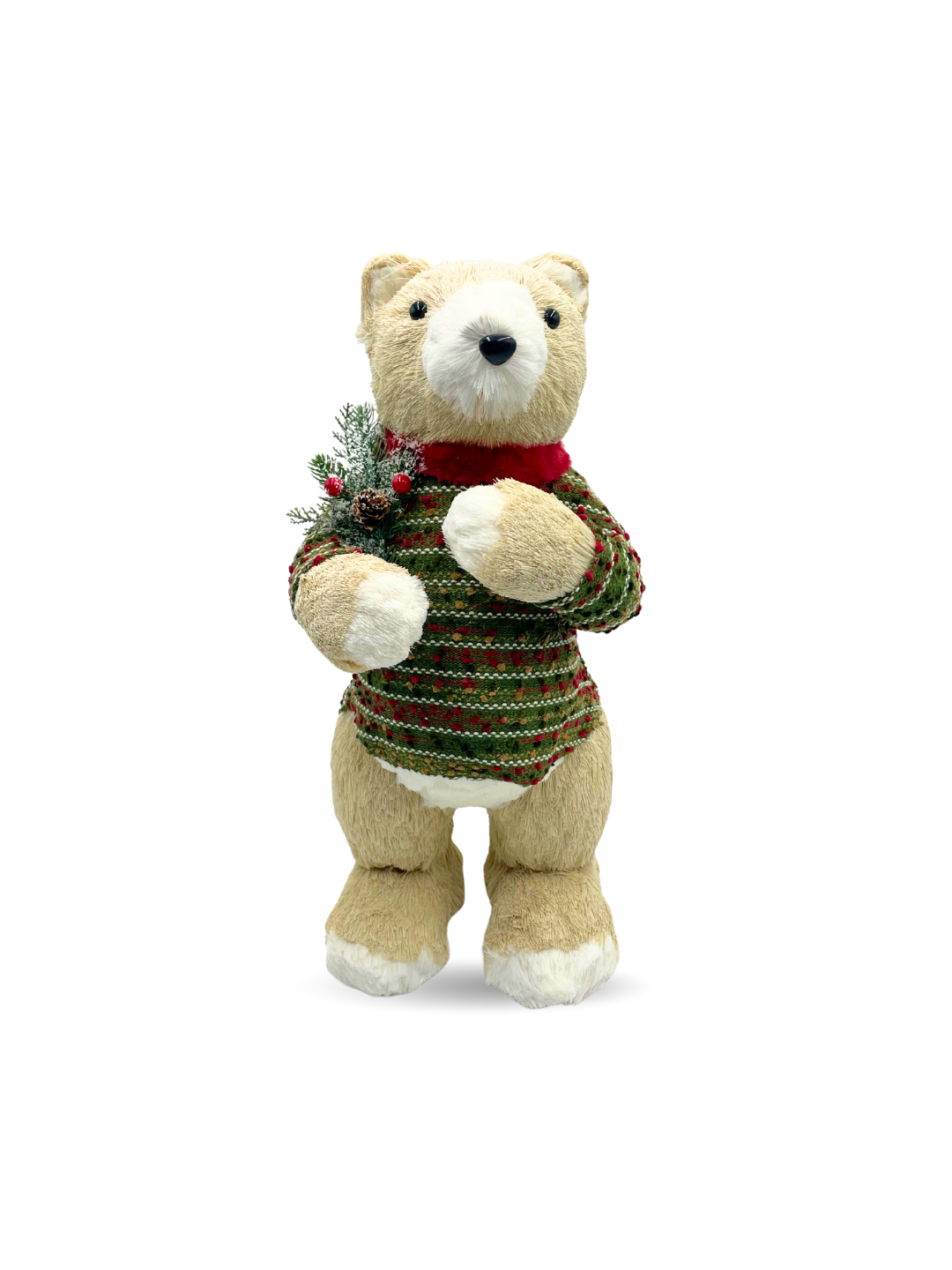 OSO JASPEADO DE PIE CON BUFANDA