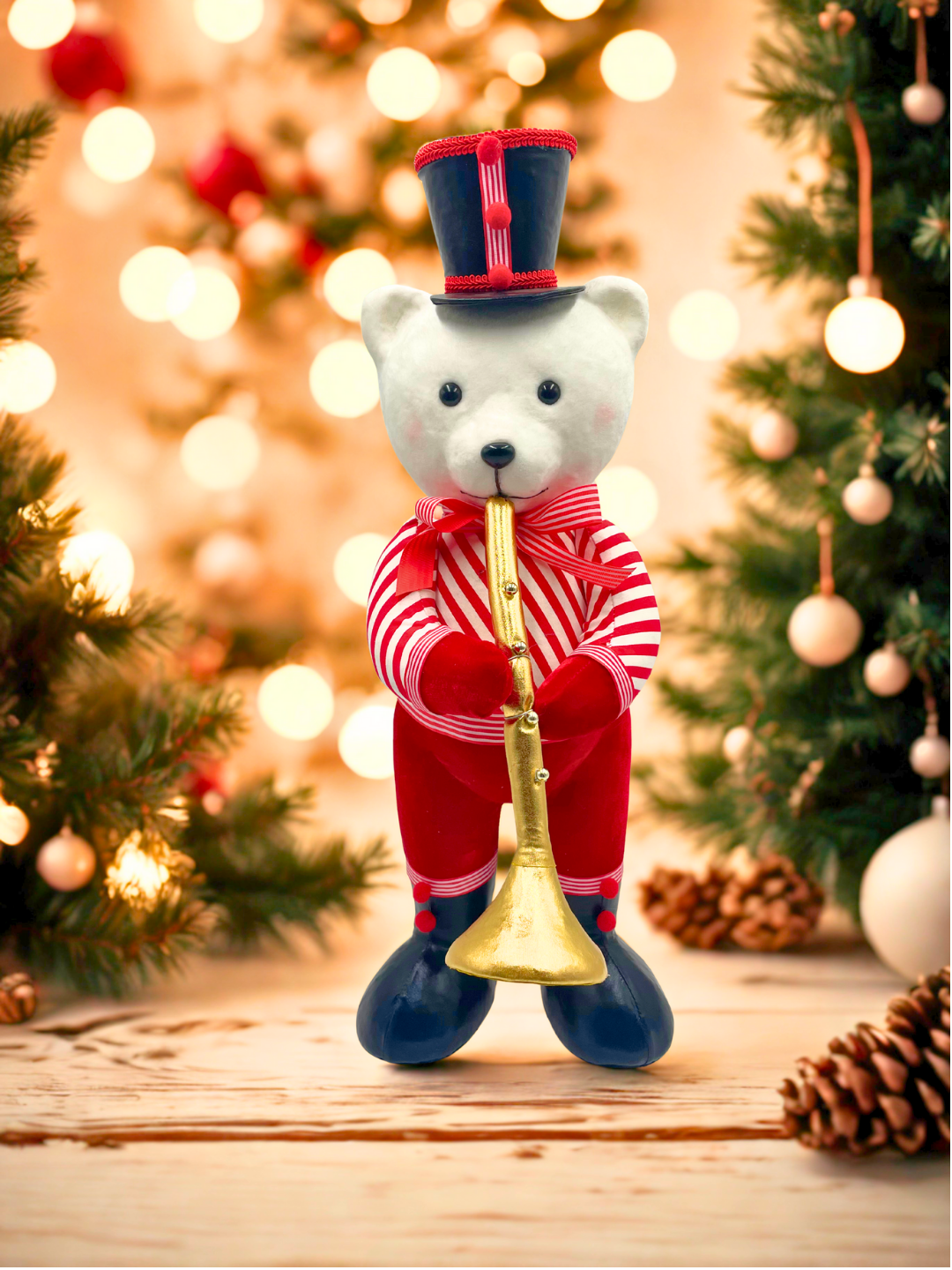 OSO TRAJE ROJO TROMPETA