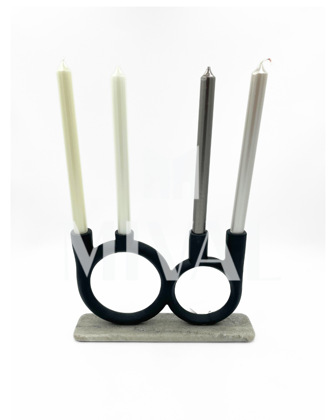PORTAVELA 4 METAL NEGRO