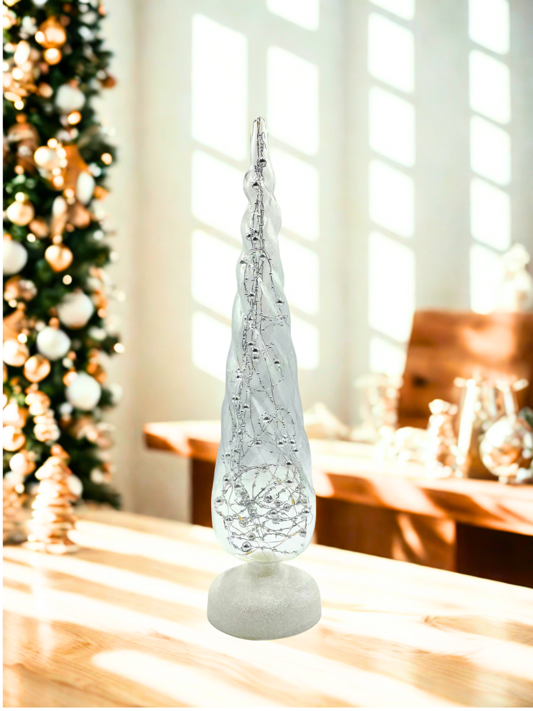 PINO ALTO TRANSPARENTE CON LUZ