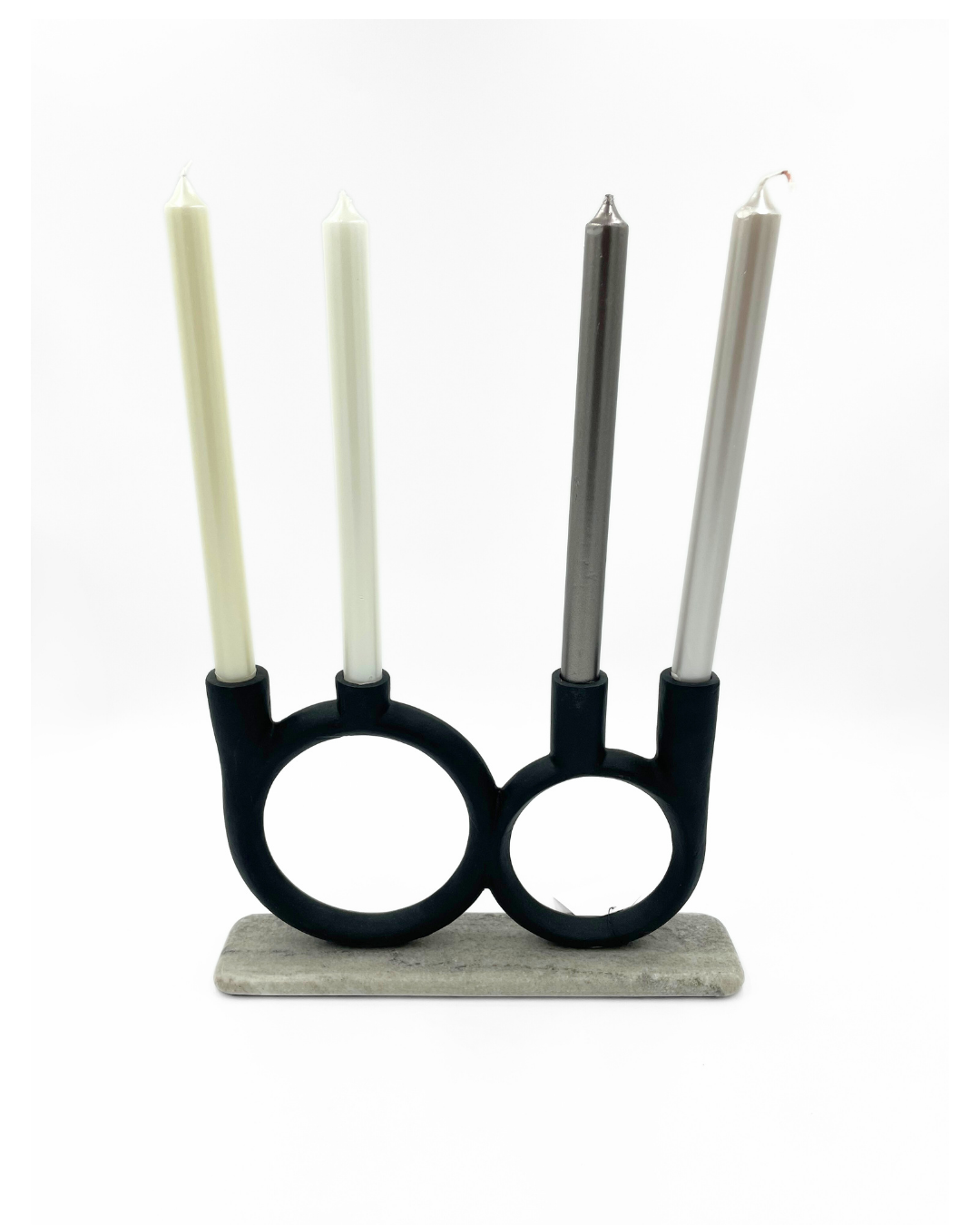 PORTAVELA 4 METAL NEGRO