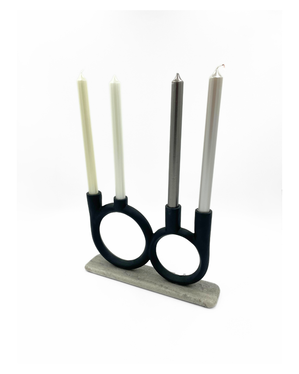 PORTAVELA 4 METAL NEGRO