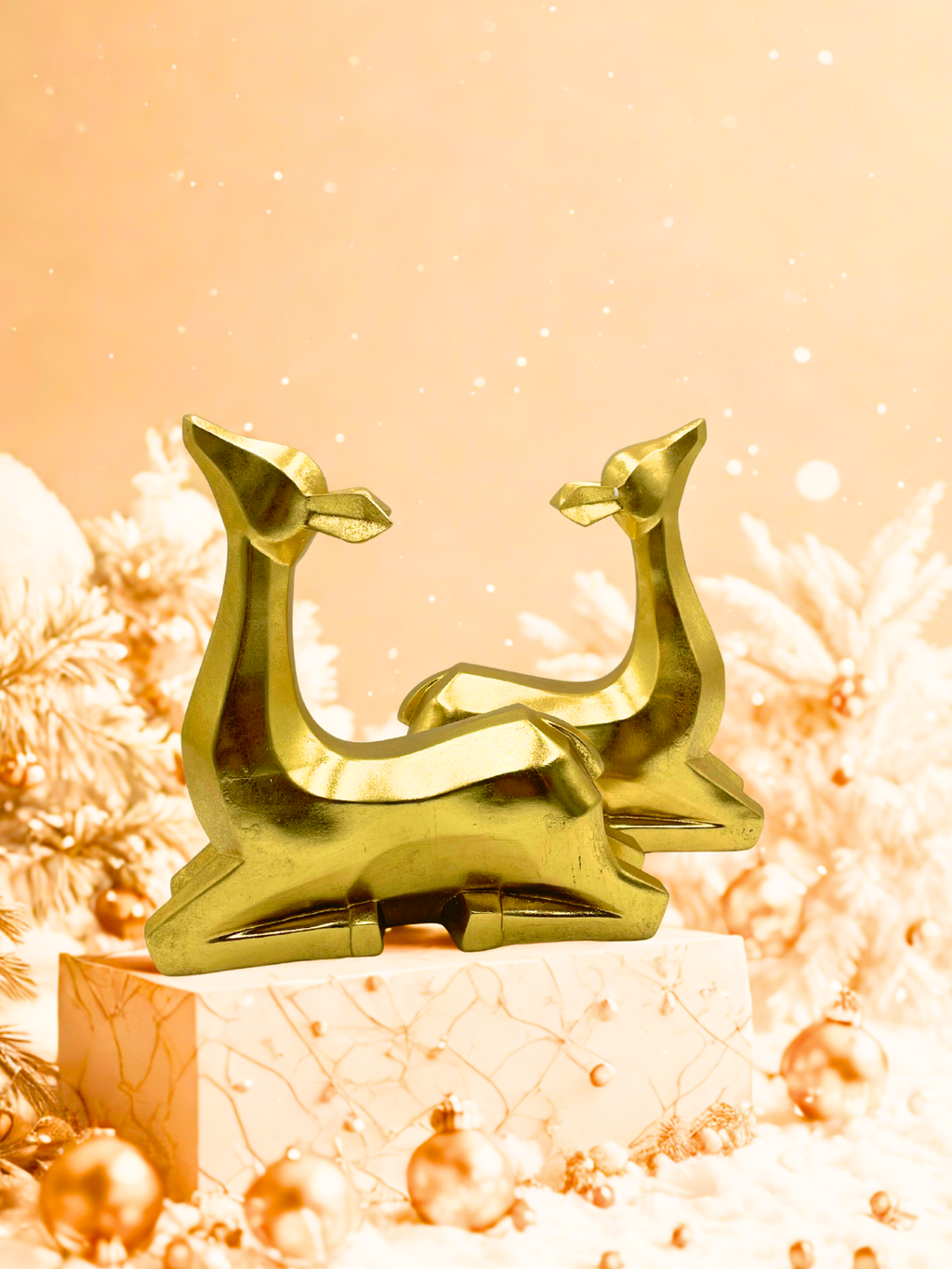 Venados dorados 2 pz sentados